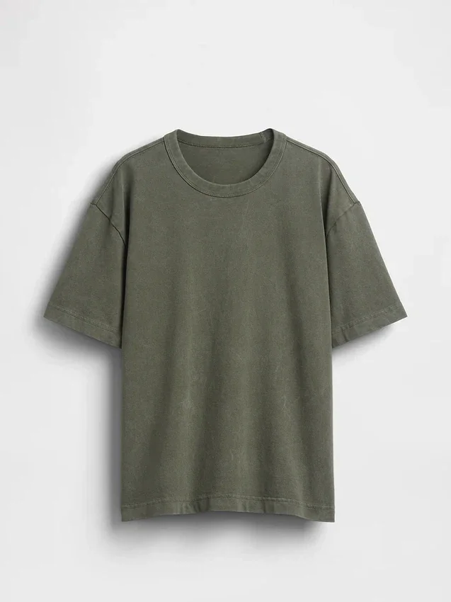 Camiseta corta de peso pesado para adultos