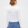 Camiseta corta moderna de canalé compacto