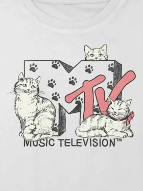 Camiseta corta y holgada con diseño de MTV Cats para niños