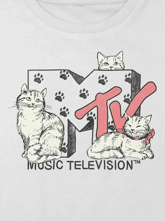 Camiseta corta y holgada con diseño de MTV Cats para niños