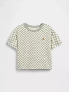 Camiseta cuadrada a cuadros para bebés y niños pequeños