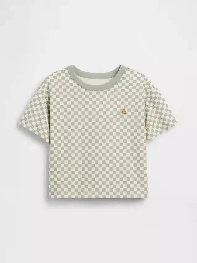 Camiseta cuadrada a cuadros para bebés y niños pequeños