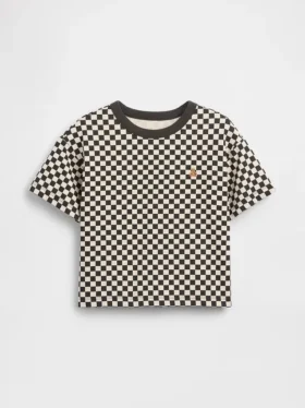 Camiseta cuadrada a cuadros para bebés y niños pequeños