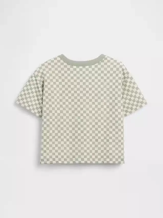 Camiseta cuadrada a cuadros para bebés y niños pequeños