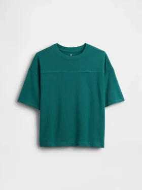 Camiseta de algodón de peso pesado con costuras para niños