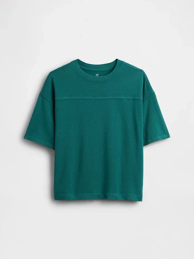 Camiseta de algodón de peso pesado con costuras para niños