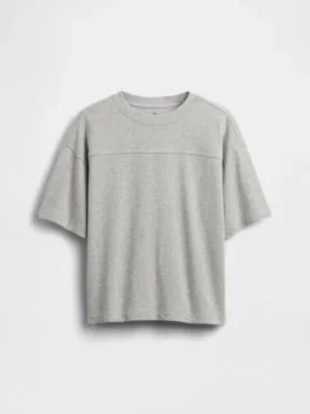 Camiseta de algodón de peso pesado con costuras para niños
