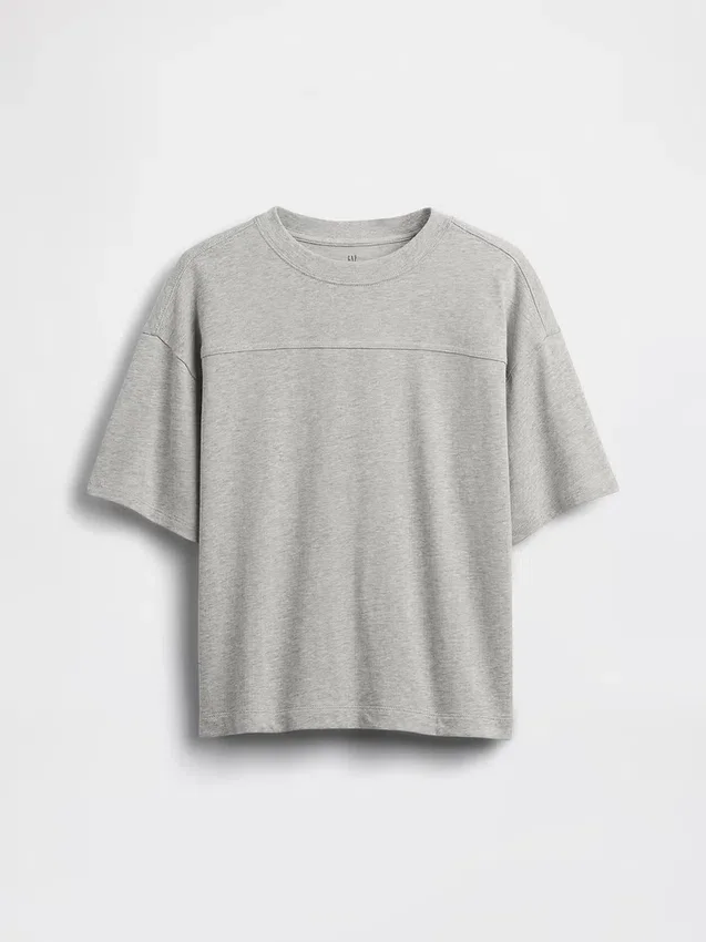 Camiseta de algodón de peso pesado con costuras para niños