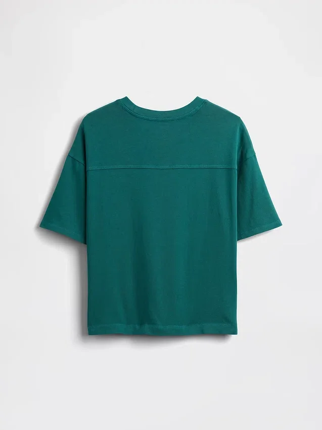 Camiseta de algodón de peso pesado con costuras para niños