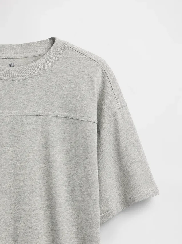 Camiseta de algodón de peso pesado con costuras para niños