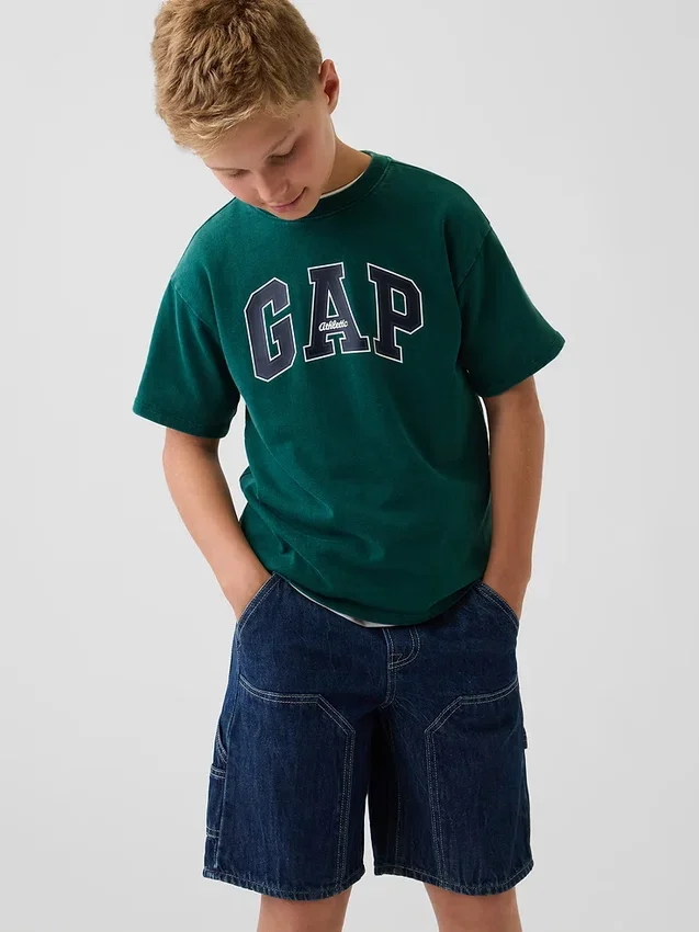 Camiseta de algodón grueso con corte holgado y Gap Logo para niños