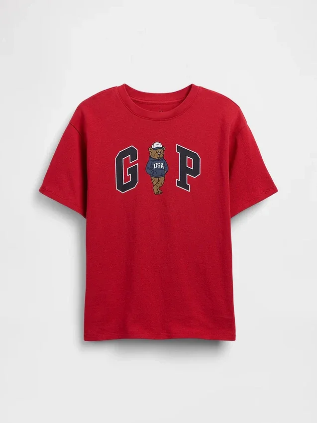 Camiseta de algodón grueso con corte holgado y Gap Logo para niños