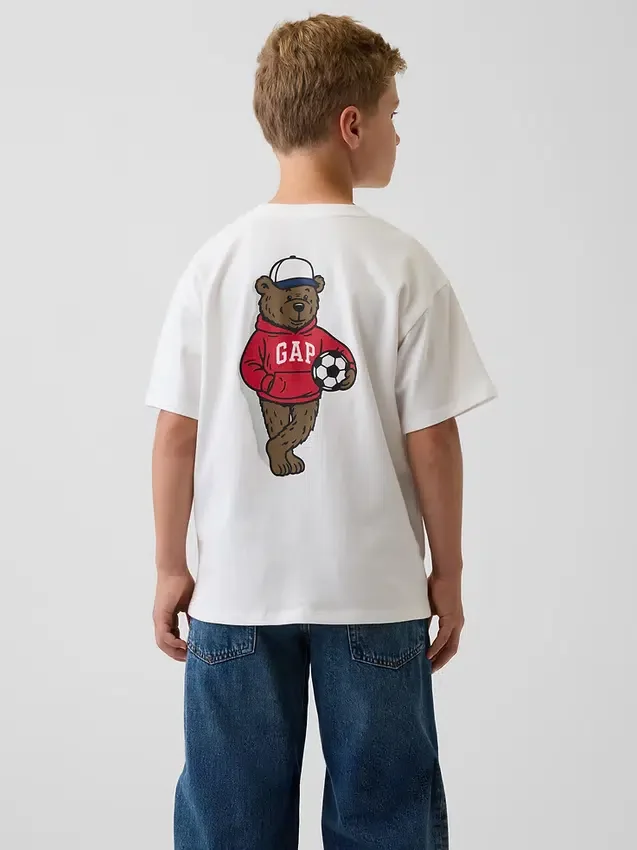 Camiseta de algodón grueso con corte holgado y Gap Logo para niños