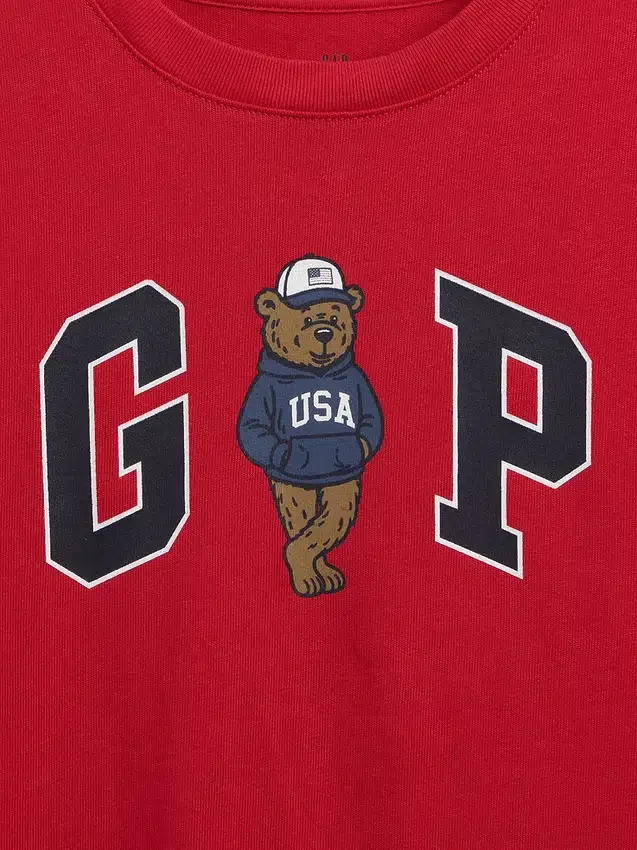 Camiseta de algodón grueso con corte holgado y Gap Logo para niños