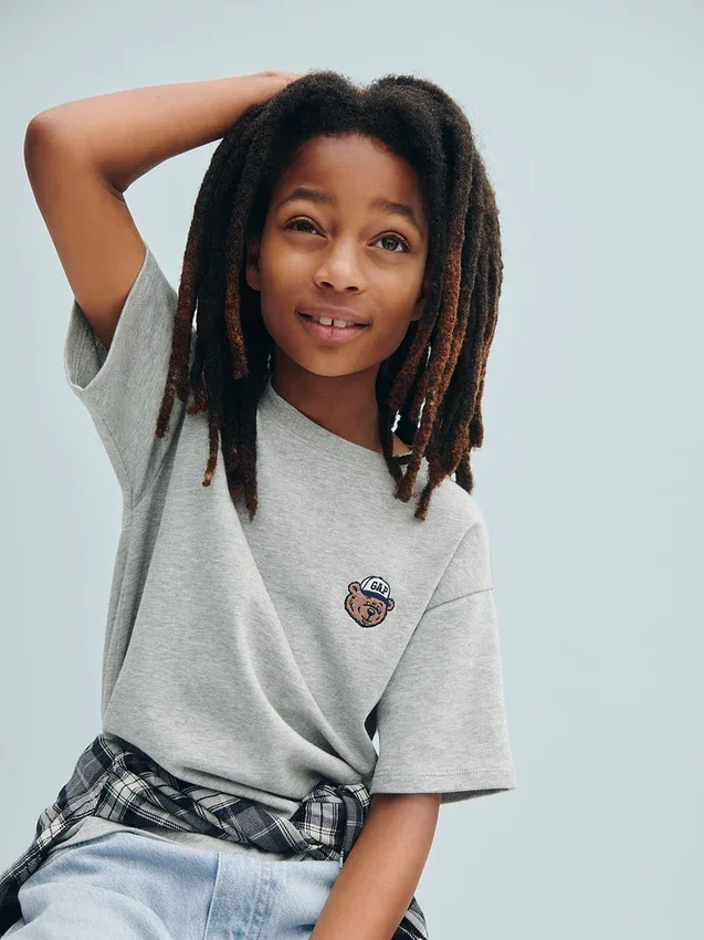 Camiseta de algodón grueso con corte holgado y Gap Logo para niños