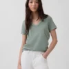 Camiseta de algodón orgánico Vintagesoft con cuello en V
