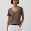 Camiseta de algodón orgánico Vintagesoft con cuello en V