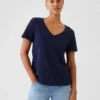 Camiseta de algodón orgánico Vintagesoft con cuello en V