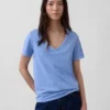 Camiseta de algodón orgánico Vintagesoft con cuello en V