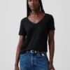 Camiseta de algodón orgánico Vintagesoft con cuello en V