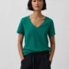 Camiseta de algodón orgánico Vintagesoft con cuello en V