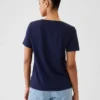 Camiseta de algodón orgánico Vintagesoft con cuello en V