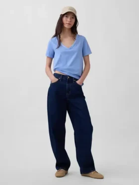 Camiseta de algodón orgánico Vintagesoft con cuello en V