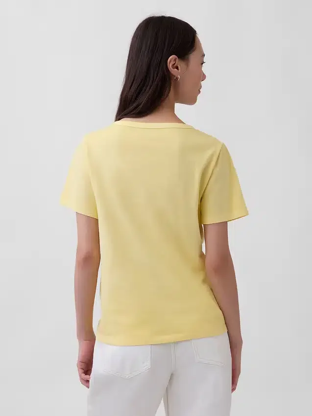 Camiseta de algodón orgánico Vintagesoft con cuello en V