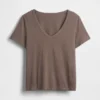 Camiseta de algodón orgánico Vintagesoft con cuello en V