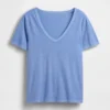 Camiseta de algodón orgánico Vintagesoft con cuello en V