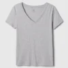 Camiseta de algodón orgánico Vintagesoft con cuello en V