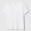 Camiseta de algodón orgánico Vintagesoft con cuello en V