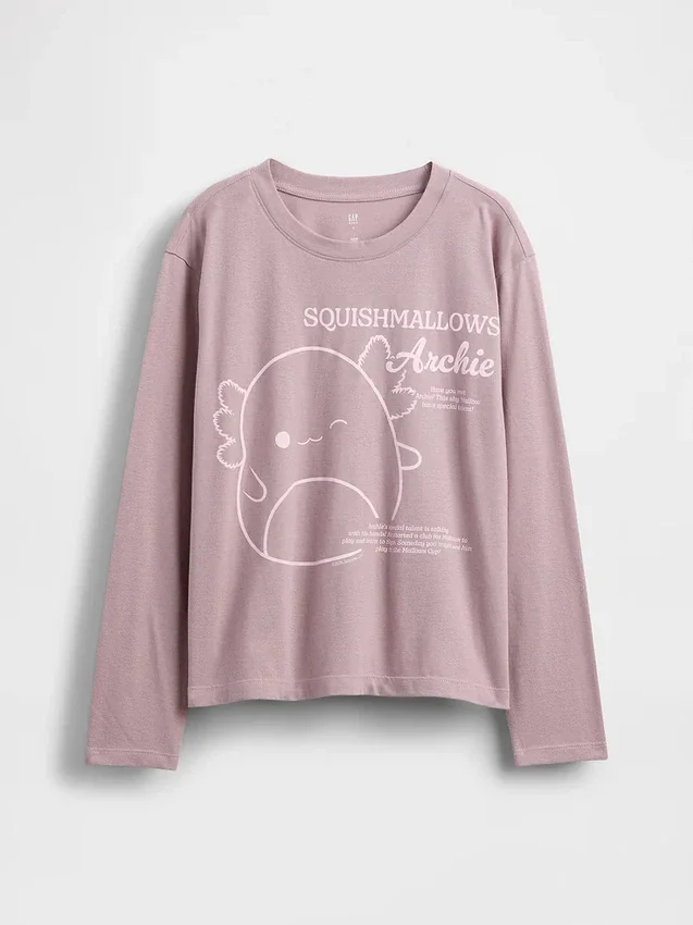 Camiseta de algodón suave con estampado de Squishmallow para niños