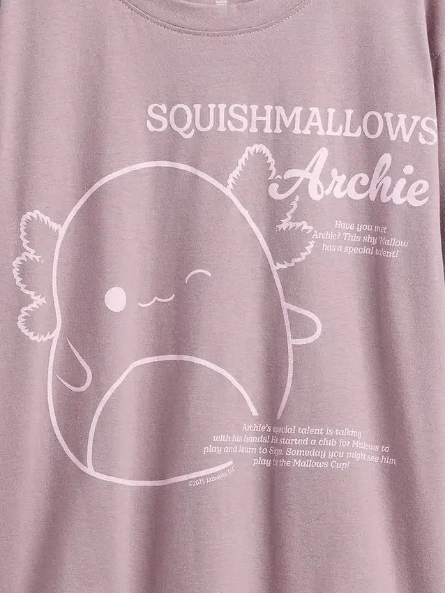 Camiseta de algodón suave con estampado de Squishmallow para niños