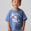 Camiseta de algodón suave con estampado gráfico de gran tamaño para bebés y niños pequeños