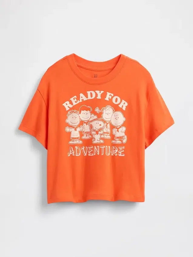 Camiseta de algodón suave con estampado gráfico de gran tamaño para bebés y niños pequeños