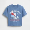 Camiseta de algodón suave con estampado gráfico de gran tamaño para bebés y niños pequeños