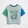 Camiseta de algodón suave con estampado gráfico de gran tamaño para bebés y niños pequeños