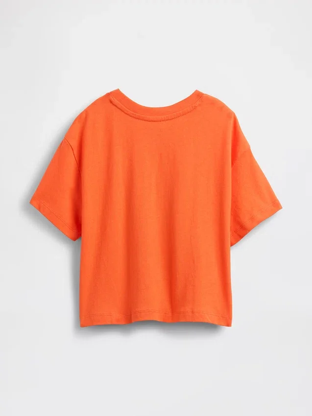 Camiseta de algodón suave con estampado gráfico de gran tamaño para bebés y niños pequeños