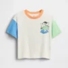 Camiseta de algodón suave con estampado gráfico de gran tamaño para bebés y niños pequeños