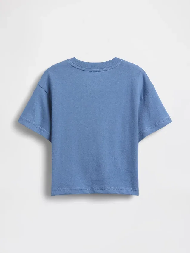 Camiseta de algodón suave con estampado gráfico de gran tamaño para bebés y niños pequeños