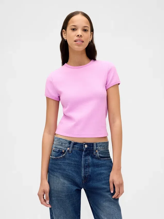 Camiseta de bebé con tejido tipo waffle