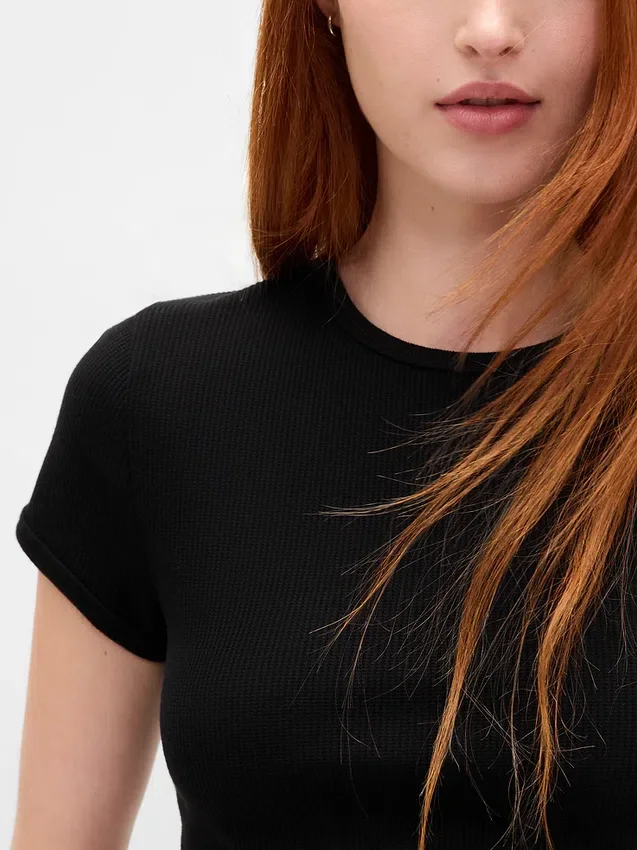 Camiseta de bebé con tejido tipo waffle