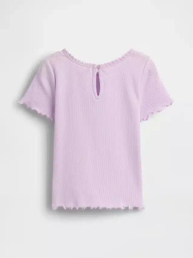 Camiseta de bebé y Niño con bordado de helado y cuello acanalado