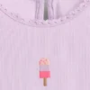 Camiseta de bebé y Niño con bordado de helado y cuello acanalado