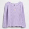 Camiseta de bebé y niño con estampado bordado y tejido acanalado
