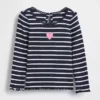 Camiseta de bebé y niño con estampado bordado y tejido acanalado