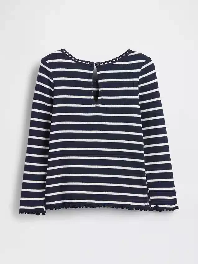 Camiseta de bebé y niño con estampado bordado y tejido acanalado