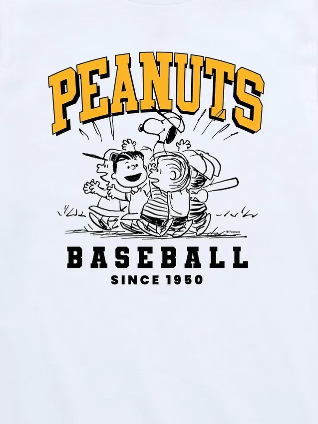 Camiseta de béisbol de pantalones cortos de Peanuts para niños pequeños