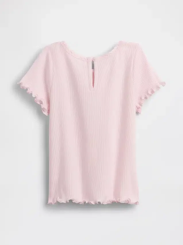 Camiseta de canalé bordada para bebés y niños pequeños